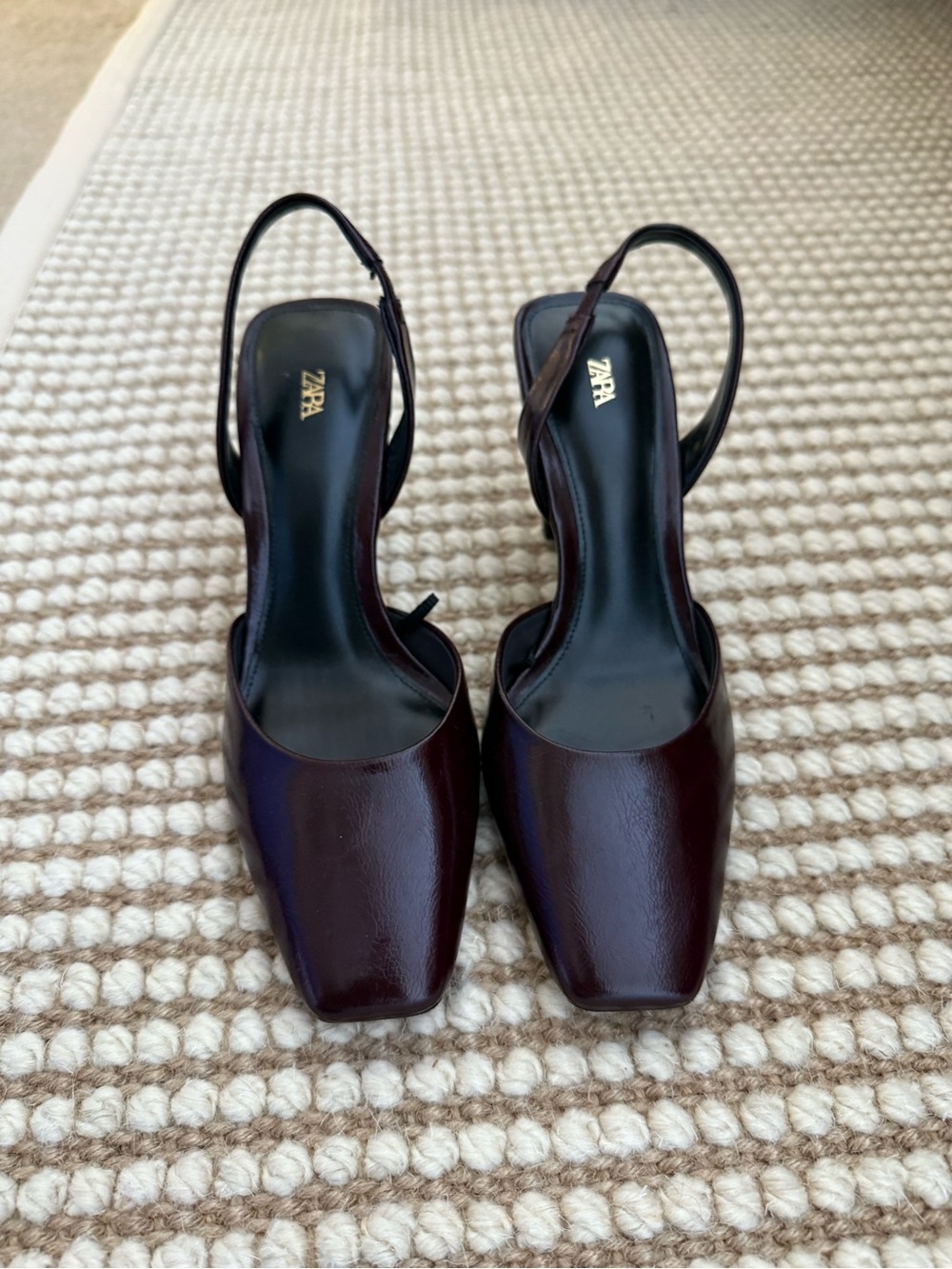 Zara Burgundy Leather Heels